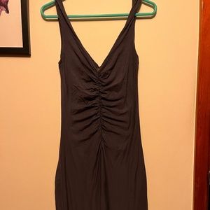 Ruched cotton midi dress